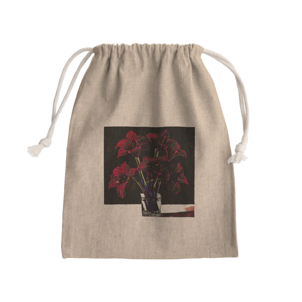 水草のサイケデリックなアマリリス Mini Drawstring Bag