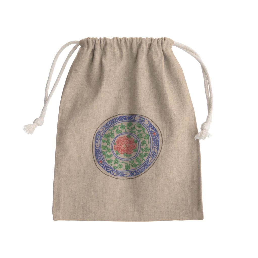 絵付け　椿のお皿柄 Mini Drawstring Bag