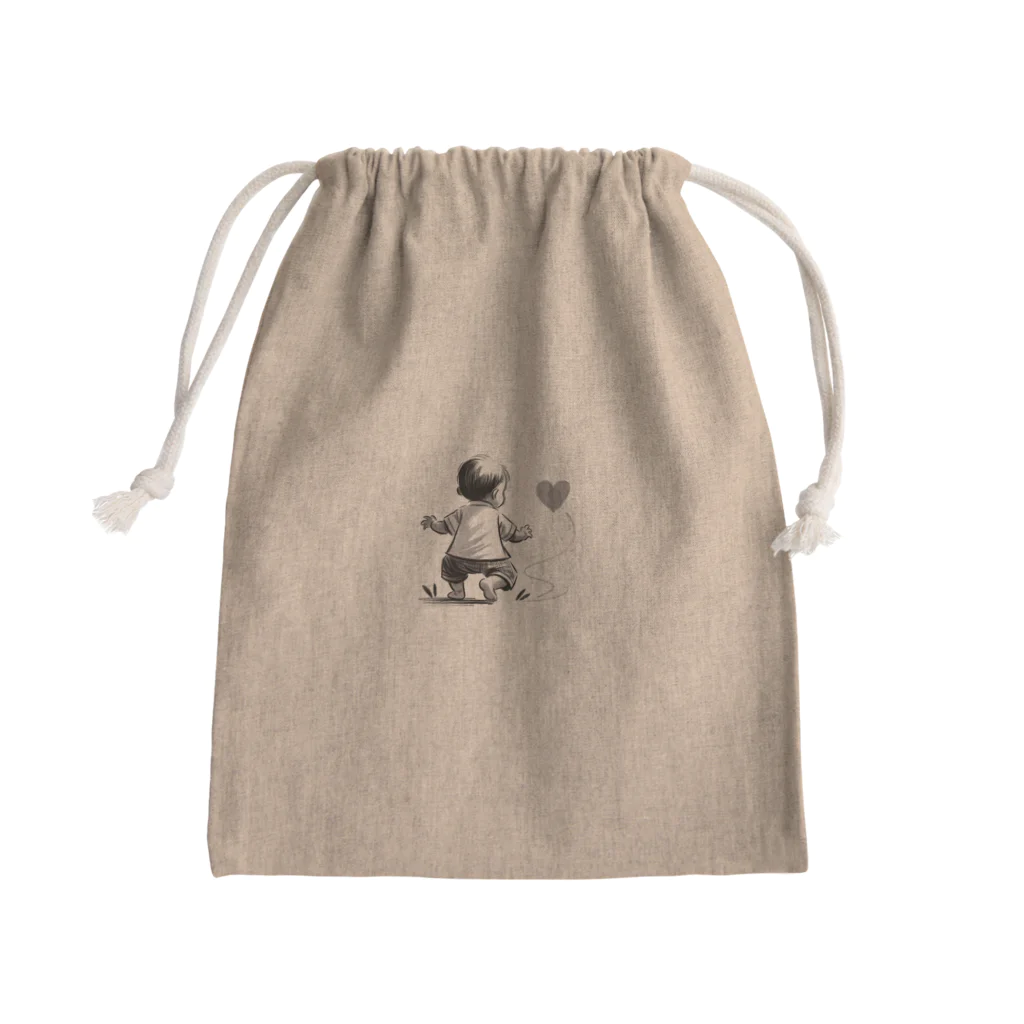 Hanasakuのはーとを追いかける赤ちゃん Mini Drawstring Bag