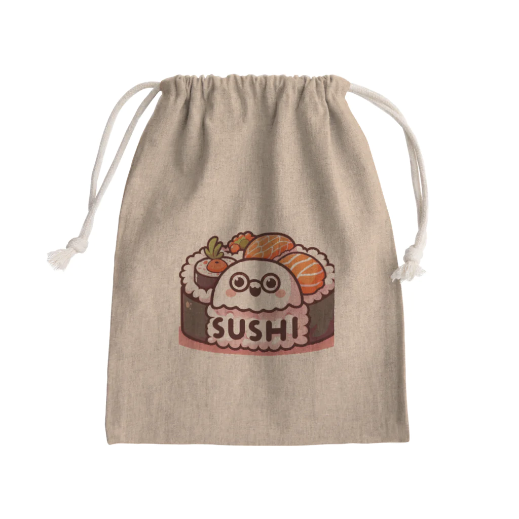 まったりゆったりのすしおばけ Mini Drawstring Bag