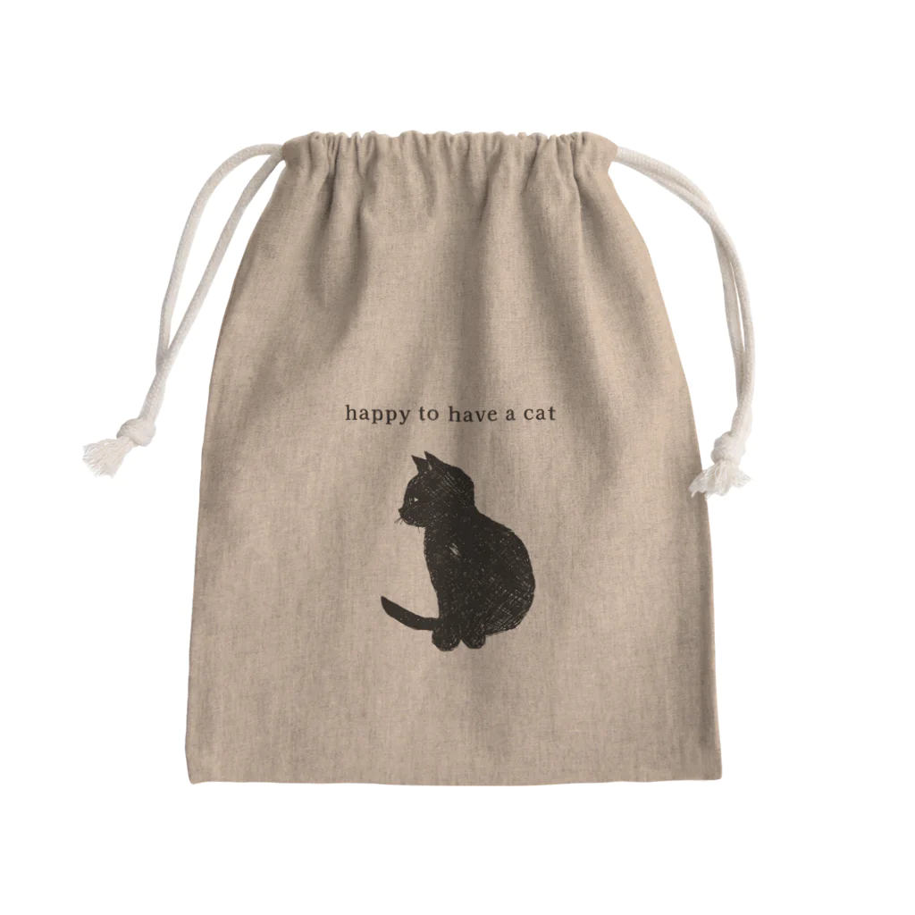 AruneMica35のhappy to have a cat Mini Drawstring Bag