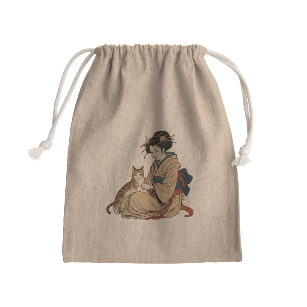 Be.BonHa 【ビーボナ】のいつの時代も猫が好き Mini Drawstring Bag