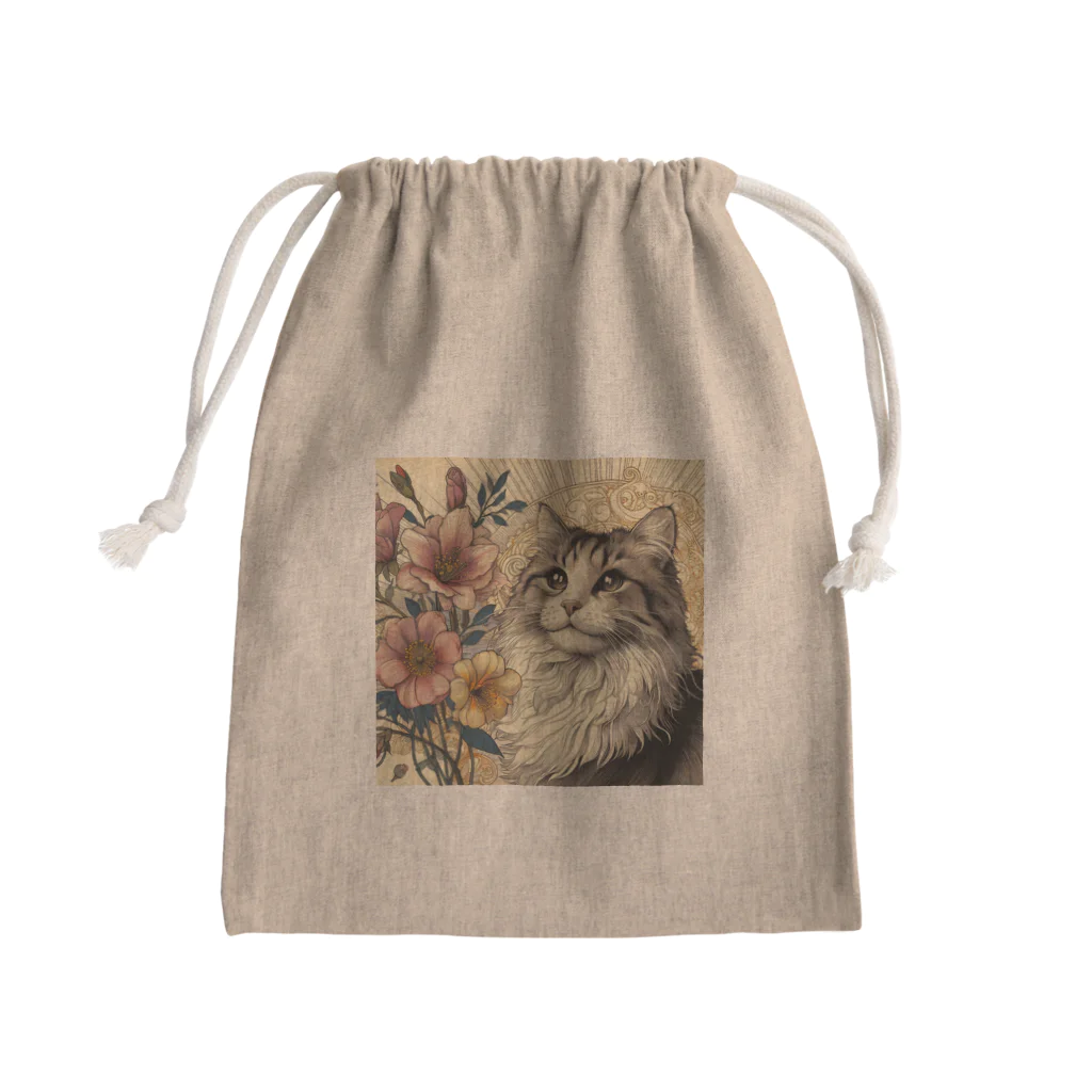 猫の世界のアールヌーボーな猫ちゃぁぁん Mini Drawstring Bag