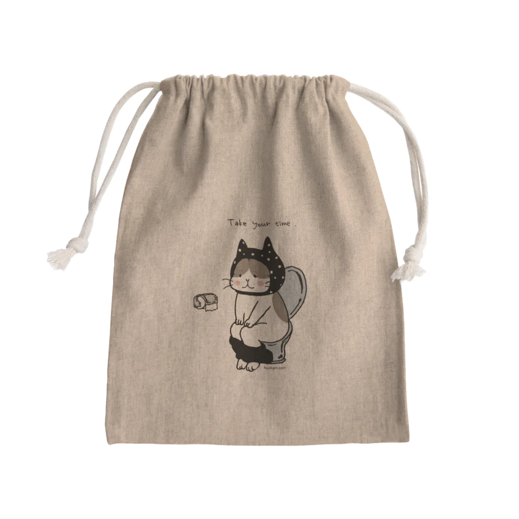 ほっかむねこ屋（アトリエほっかむ）のトイレねこ　黒 Mini Drawstring Bag