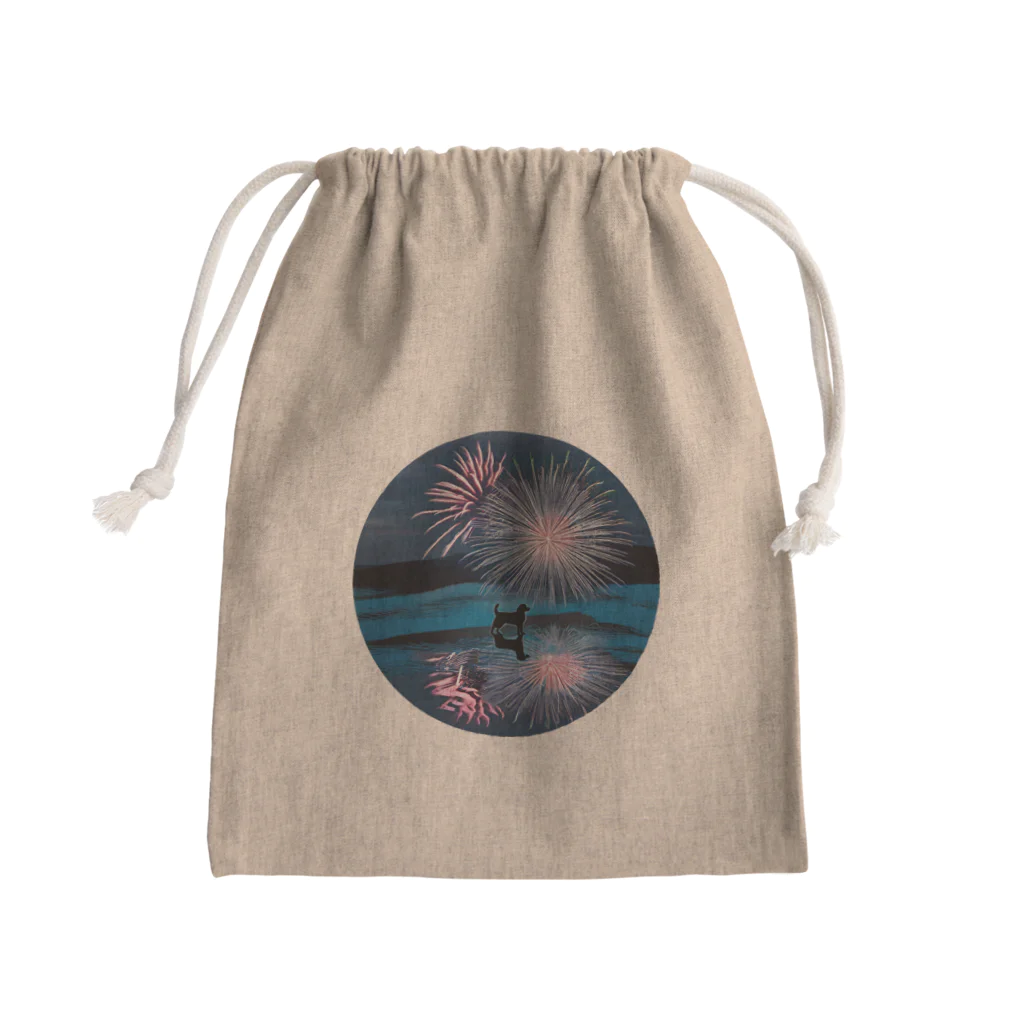 million-mindの犬だって花火鑑賞する Mini Drawstring Bag