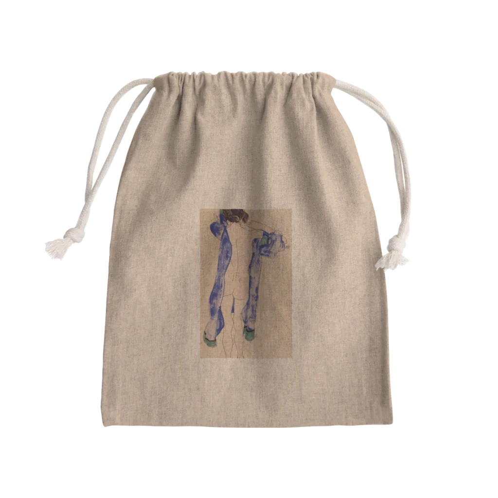 Art Baseのエゴン・シーレ / 1913 / Standing Female Nude in a Blue Robe / Egon Schiele Mini Drawstring Bag