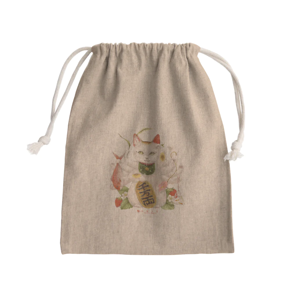 水無月堂のまねき猫 Mini Drawstring Bag