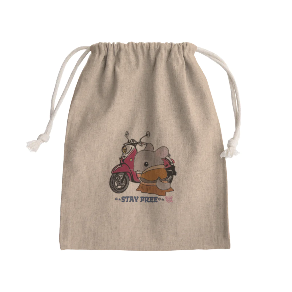 しっぽくらぶの旅するチンチラさん Mini Drawstring Bag