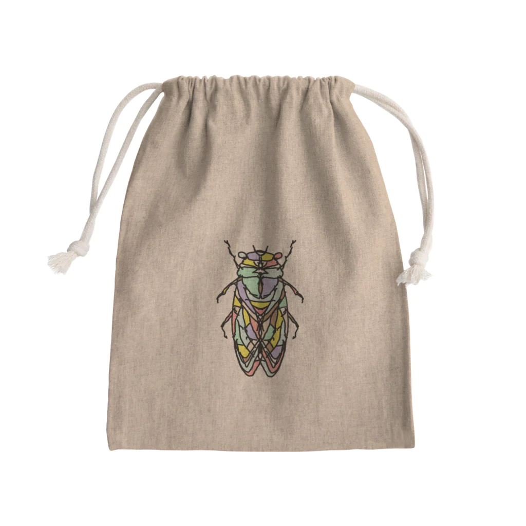 Full of vitality　(フル　オブ　バイタリティ)のcicada(せみ)カラーバージョン(大)Full of vitality　(フル　オブ　バイタリティ) Mini Drawstring Bag