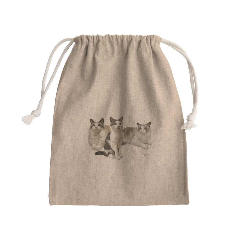 kinako-japanのブッチー君　アル君　レオ君 Mini Drawstring Bag