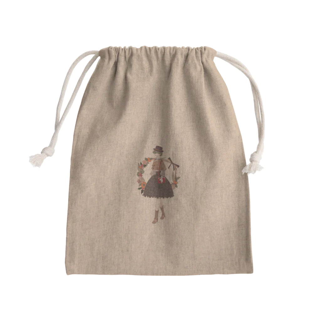 背骨の秋をあしらう Mini Drawstring Bag