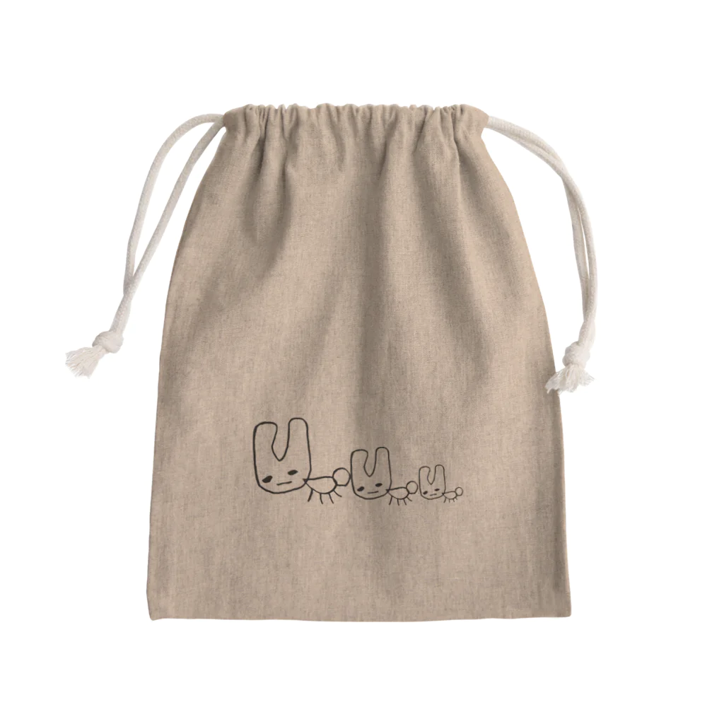 marustoreの3匹のくそうさぎ Mini Drawstring Bag