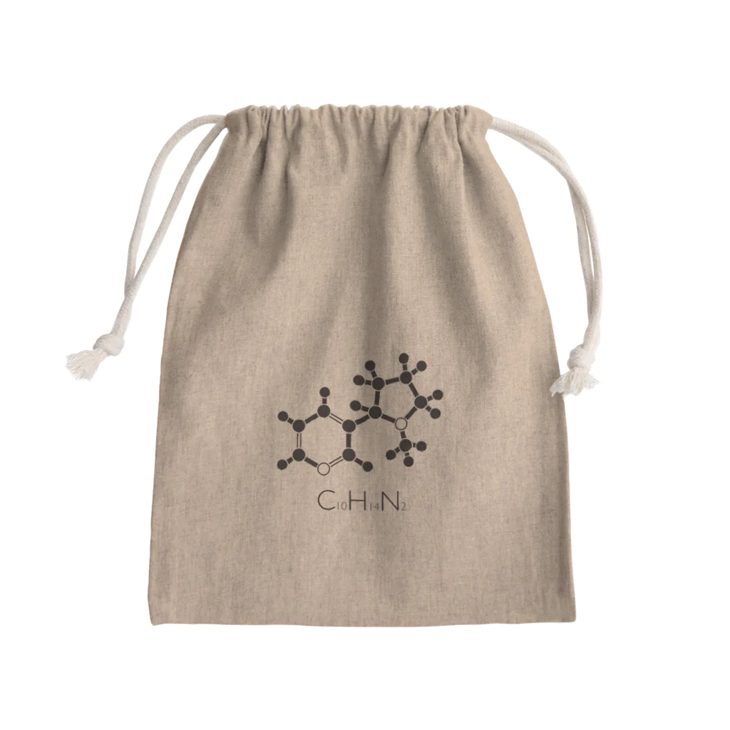 st_drop_laboratoryの煙草 ニコチンの化学構造式  Mini Drawstring Bag