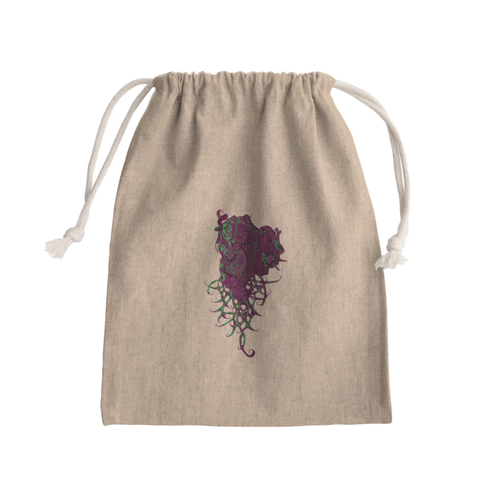 アトリエ葱の羊(紫緑) Mini Drawstring Bag