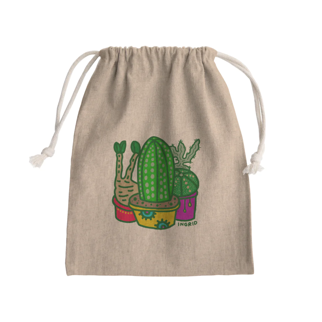 INGRIDのサボテン Mini Drawstring Bag