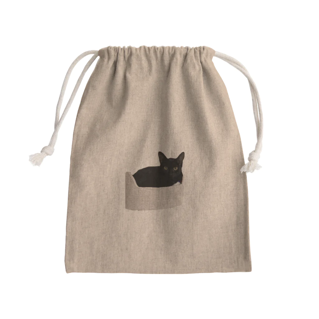 にゃん子の黒猫クロしゃん Mini Drawstring Bag