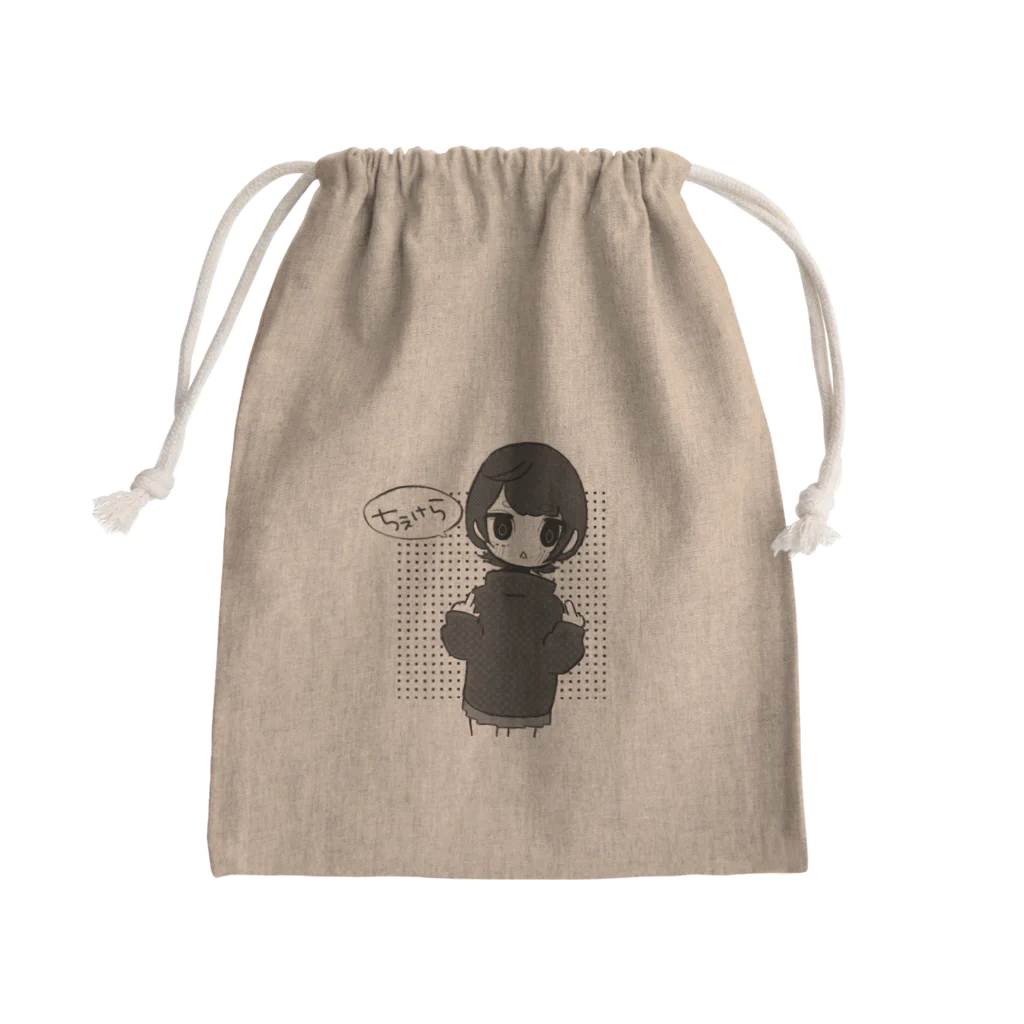 桃子のちぇけらちゃん Mini Drawstring Bag