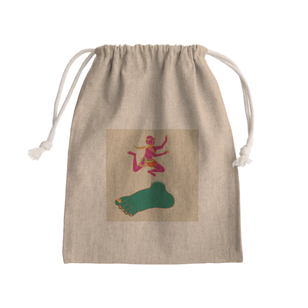 ERIKA MIYAJIMAの甲骨文字『走』 Mini Drawstring Bag