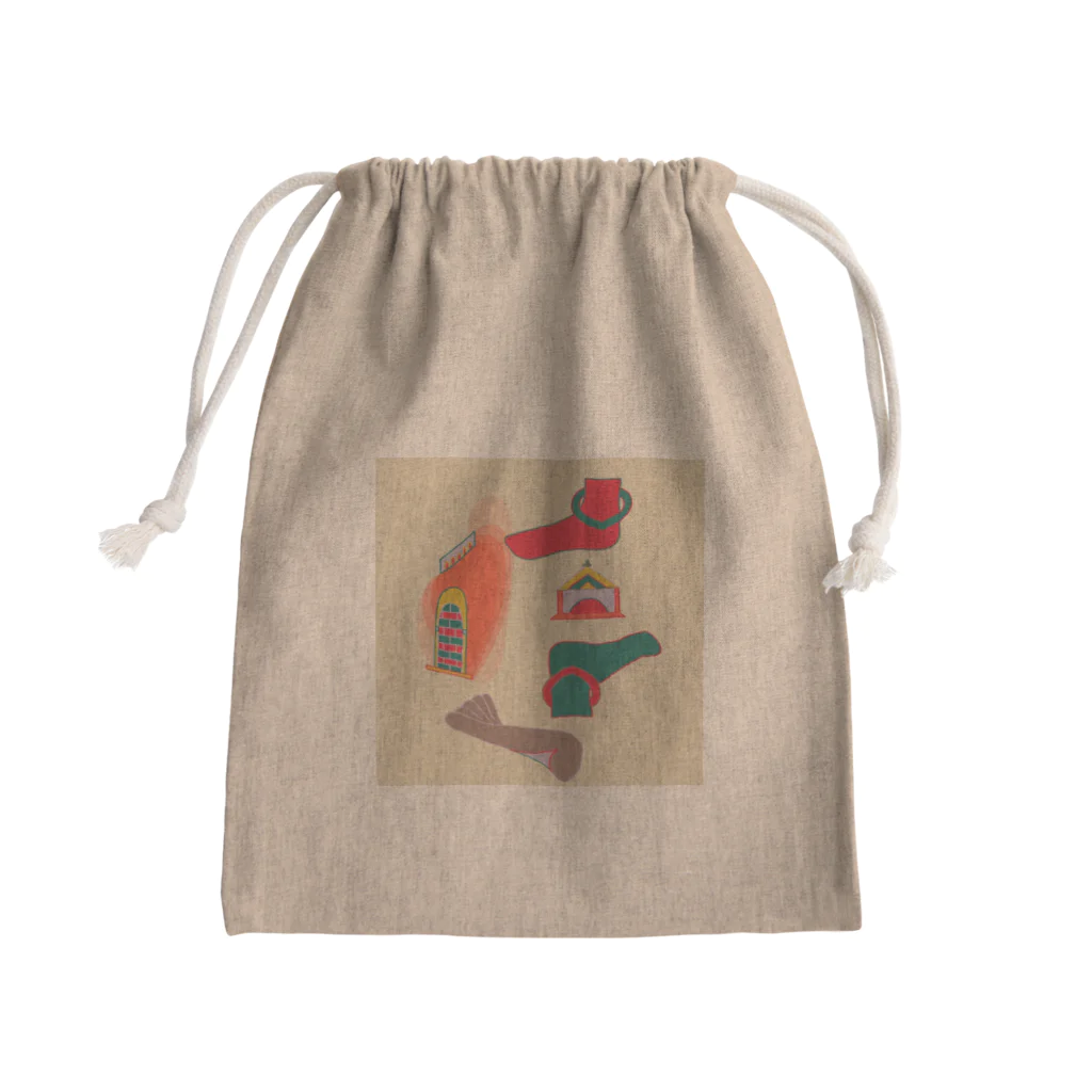 ERIKA MIYAJIMAの甲骨文字『違』 Mini Drawstring Bag