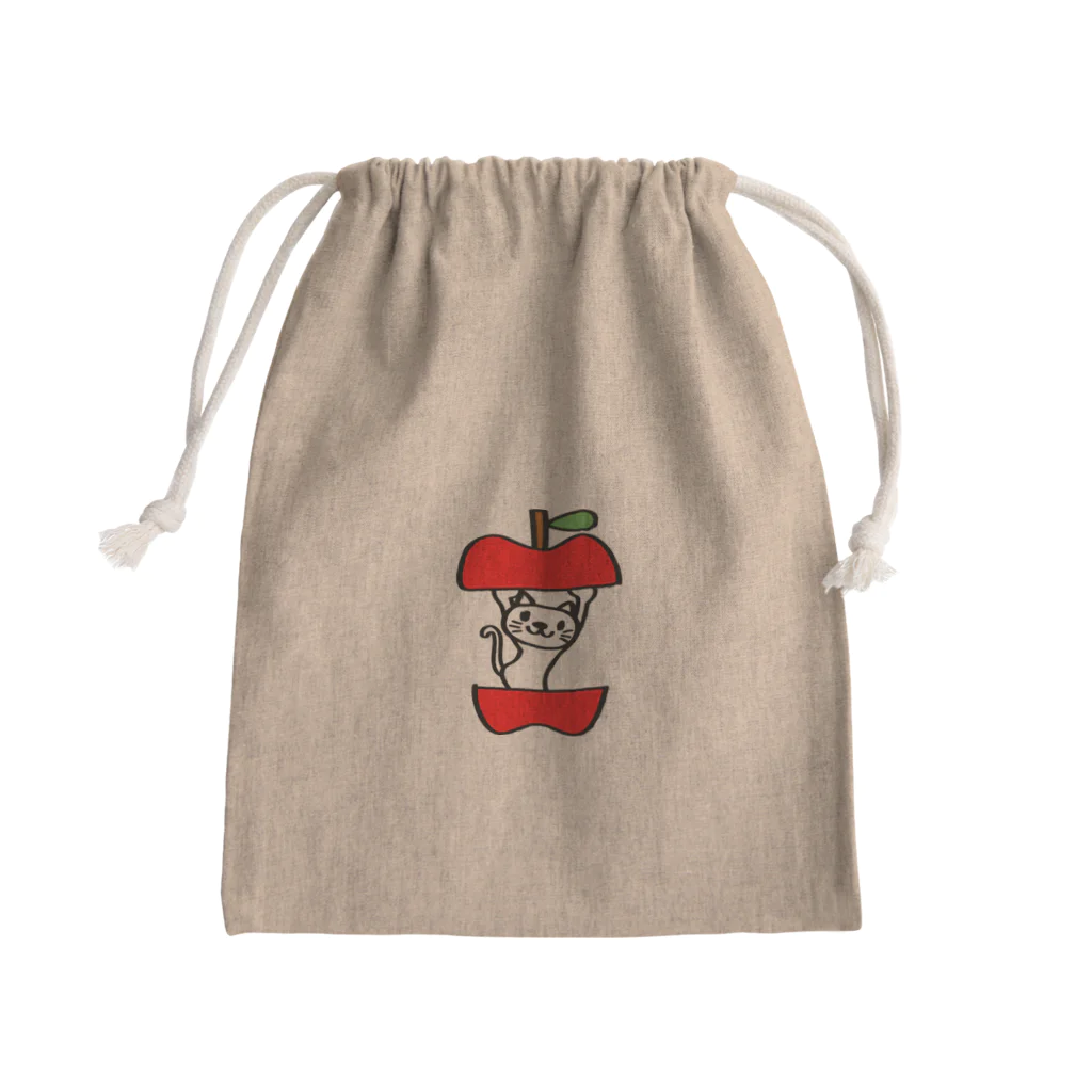 WAIGOの日曜日のりんご猫？ Mini Drawstring Bag