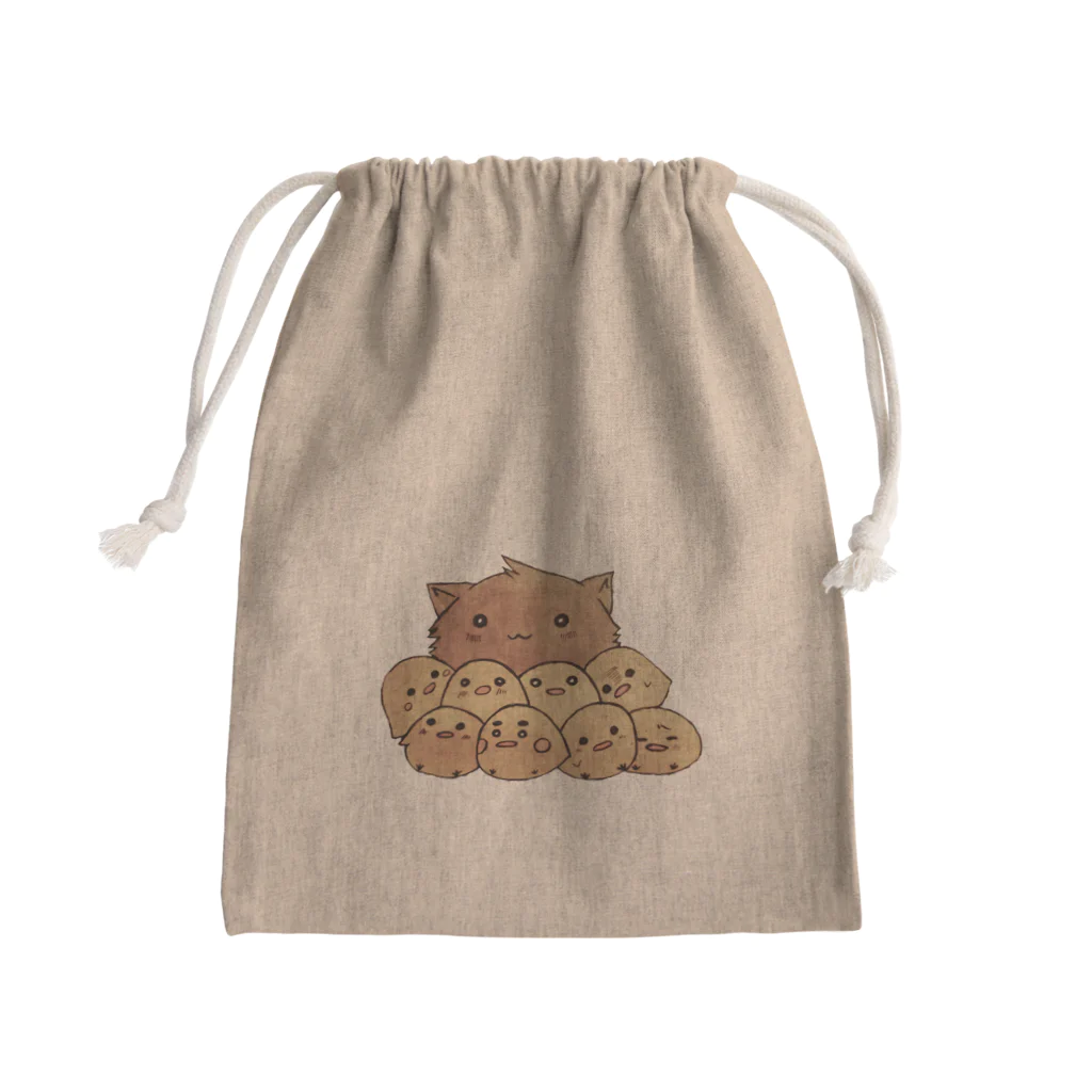 めんこラボ。のひよこぬこ Mini Drawstring Bag