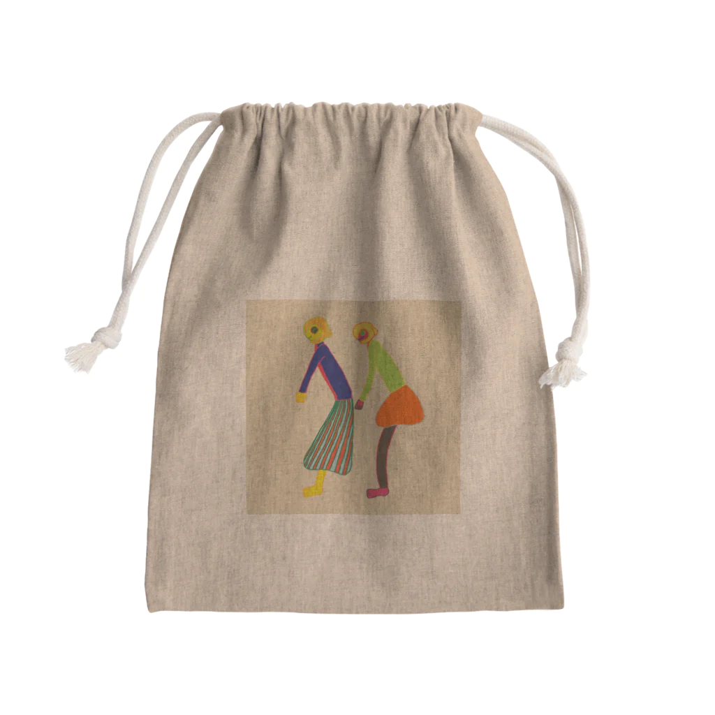 ERIKA MIYAJIMAの甲骨文字『従』 Mini Drawstring Bag