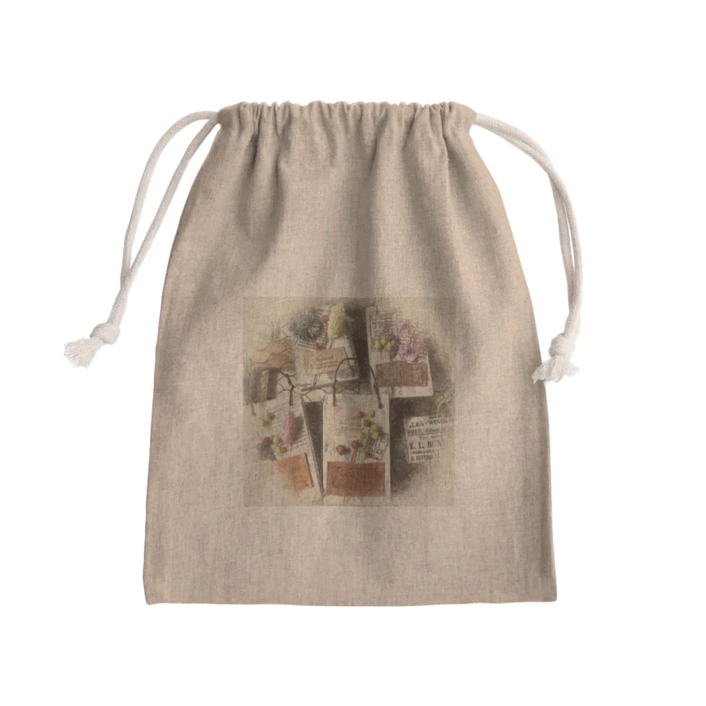 full  of funのフラワーコレクション・イラスト風（丸型） Mini Drawstring Bag