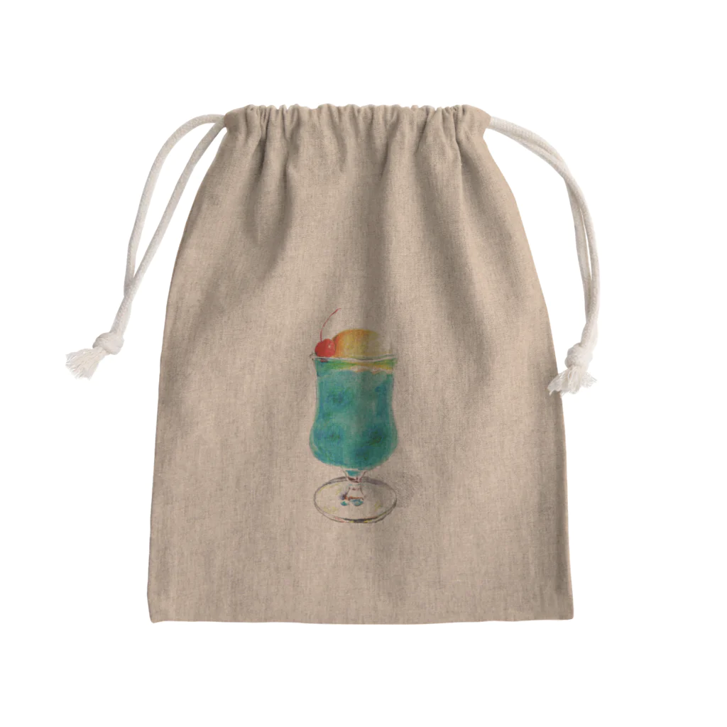 ちゃにやさんのクリームソーダ  (青) Mini Drawstring Bag