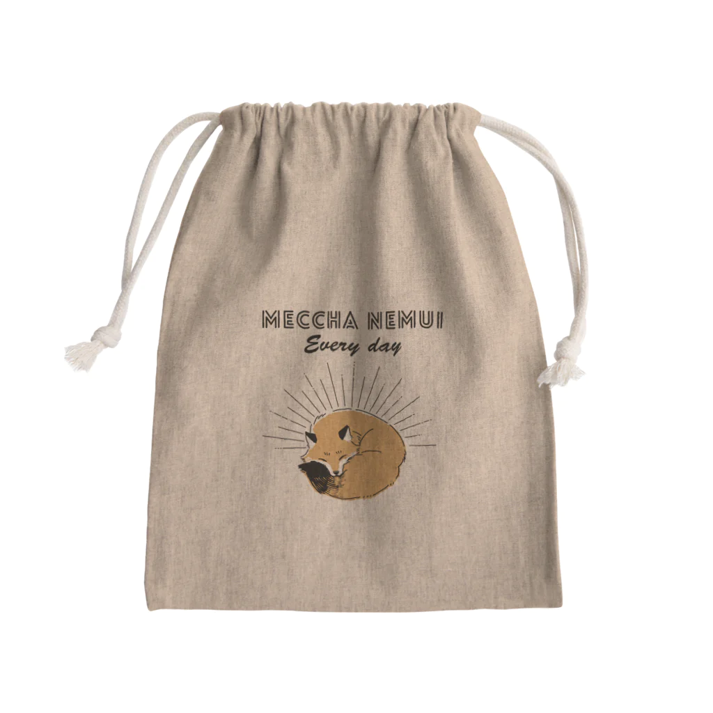 屋台 urukaのMECCHA NEMUI きつね Mini Drawstring Bag