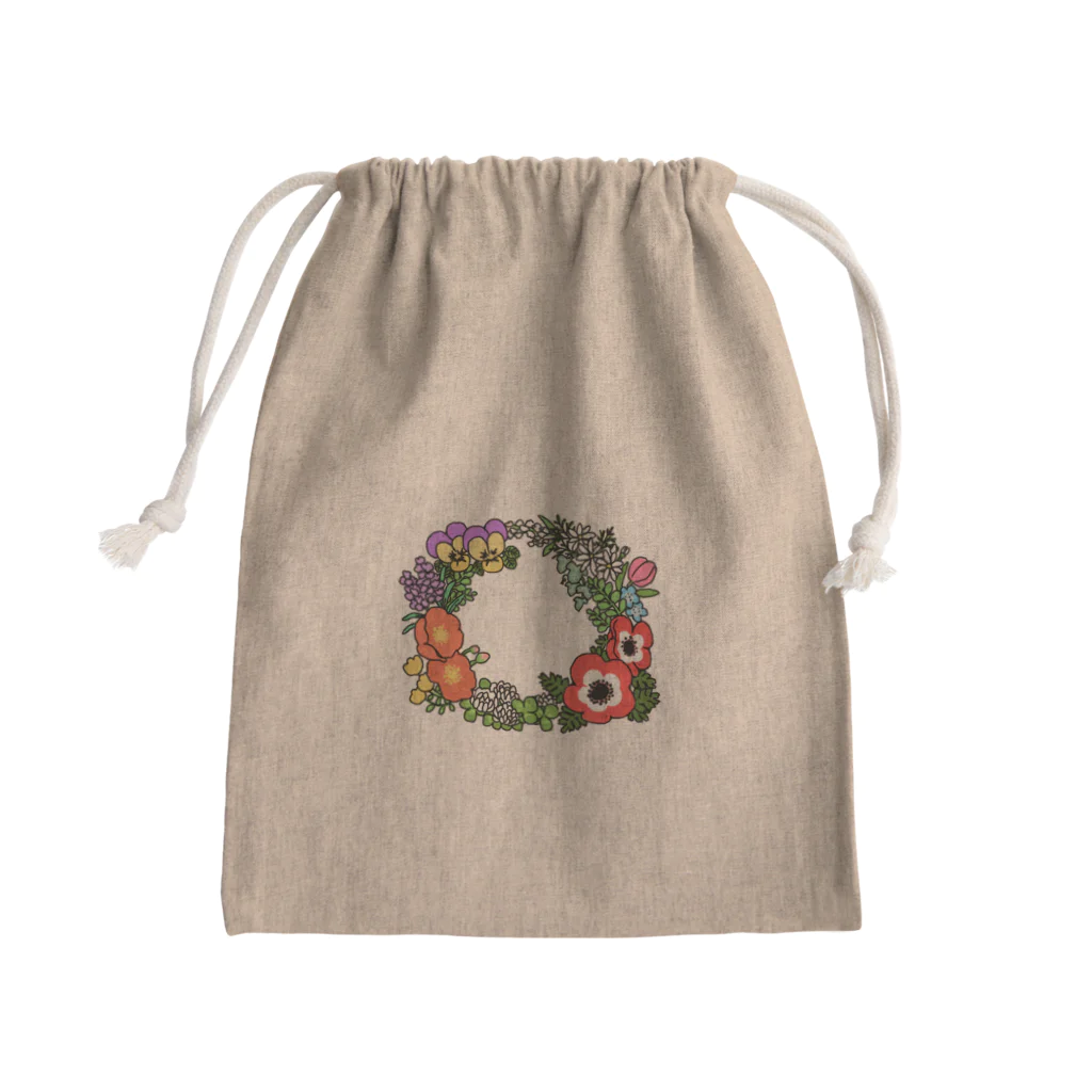 あめこのflower ring <colorful> Mini Drawstring Bag