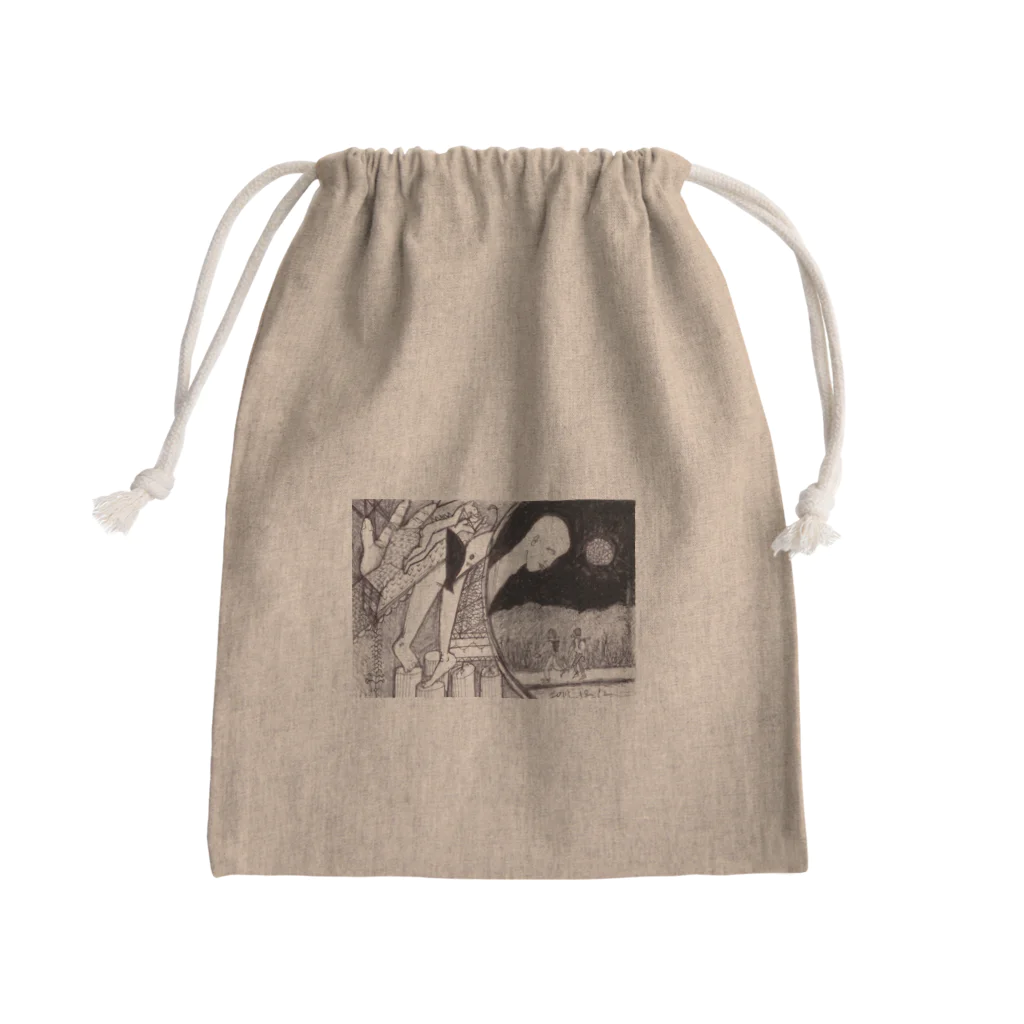 Yumemisetaroの夜を散歩する。 Mini Drawstring Bag