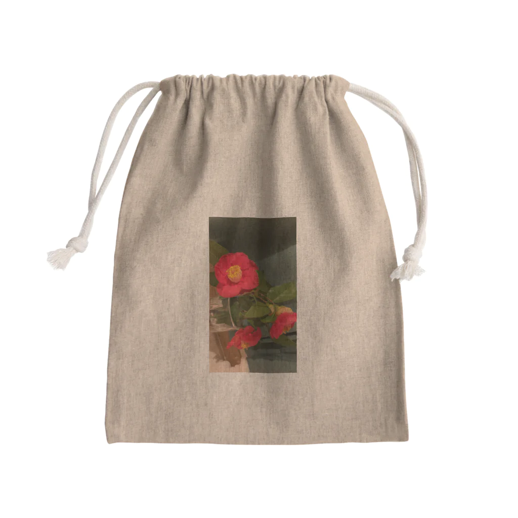 かえるの椿 Mini Drawstring Bag