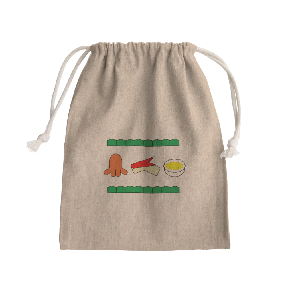 🐸かえるさんと仲間たち🐸のお弁当三銃士 Mini Drawstring Bag