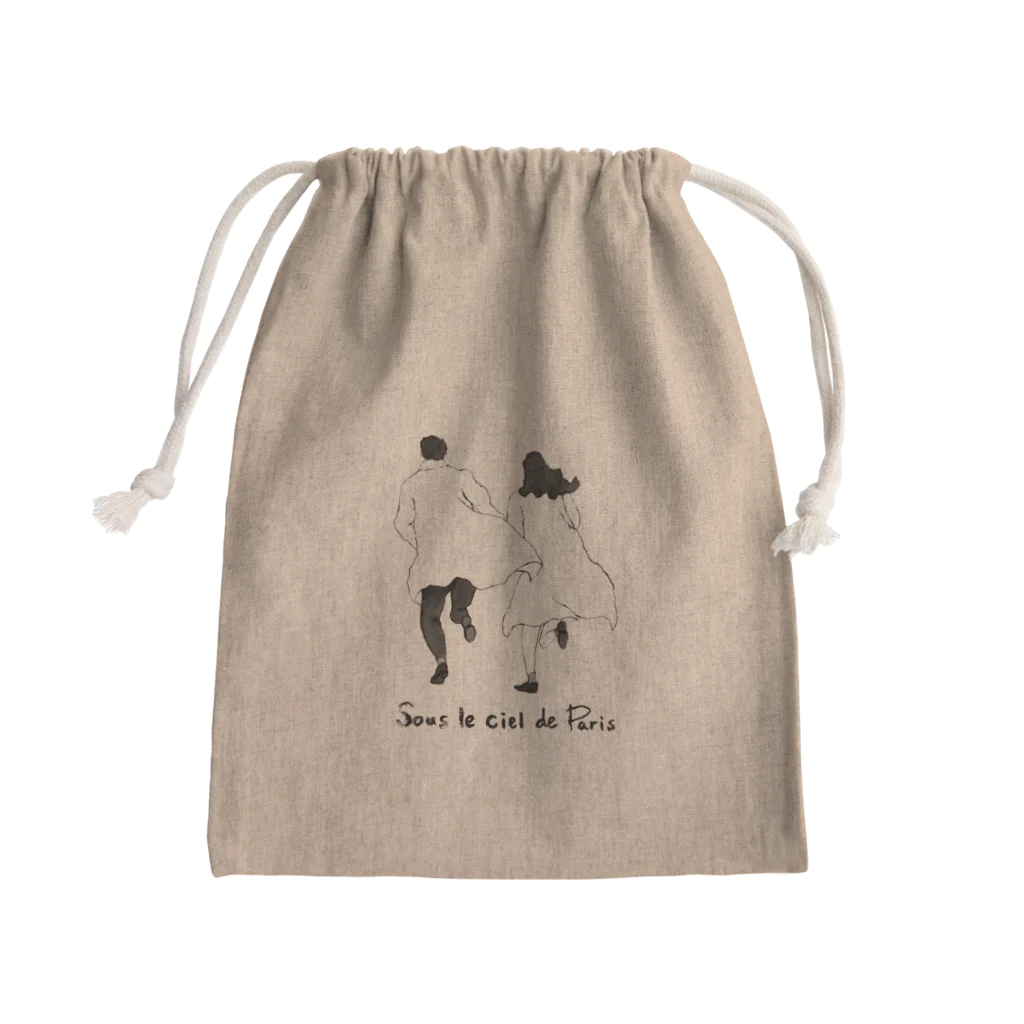 Kohei Takeda illustrationsのSous le ciel de Paris Mini Drawstring Bag