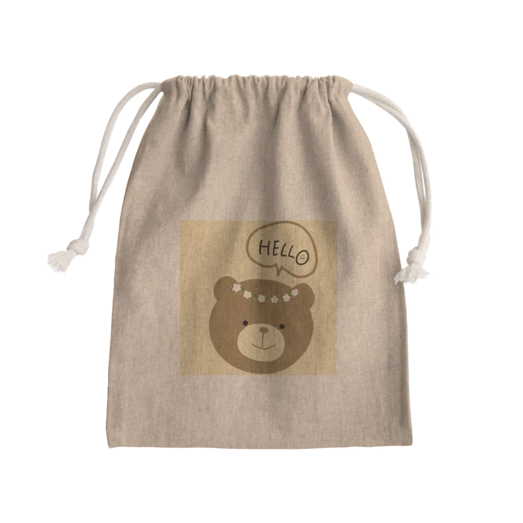 ponpon_の花かんむりクマさん Mini Drawstring Bag