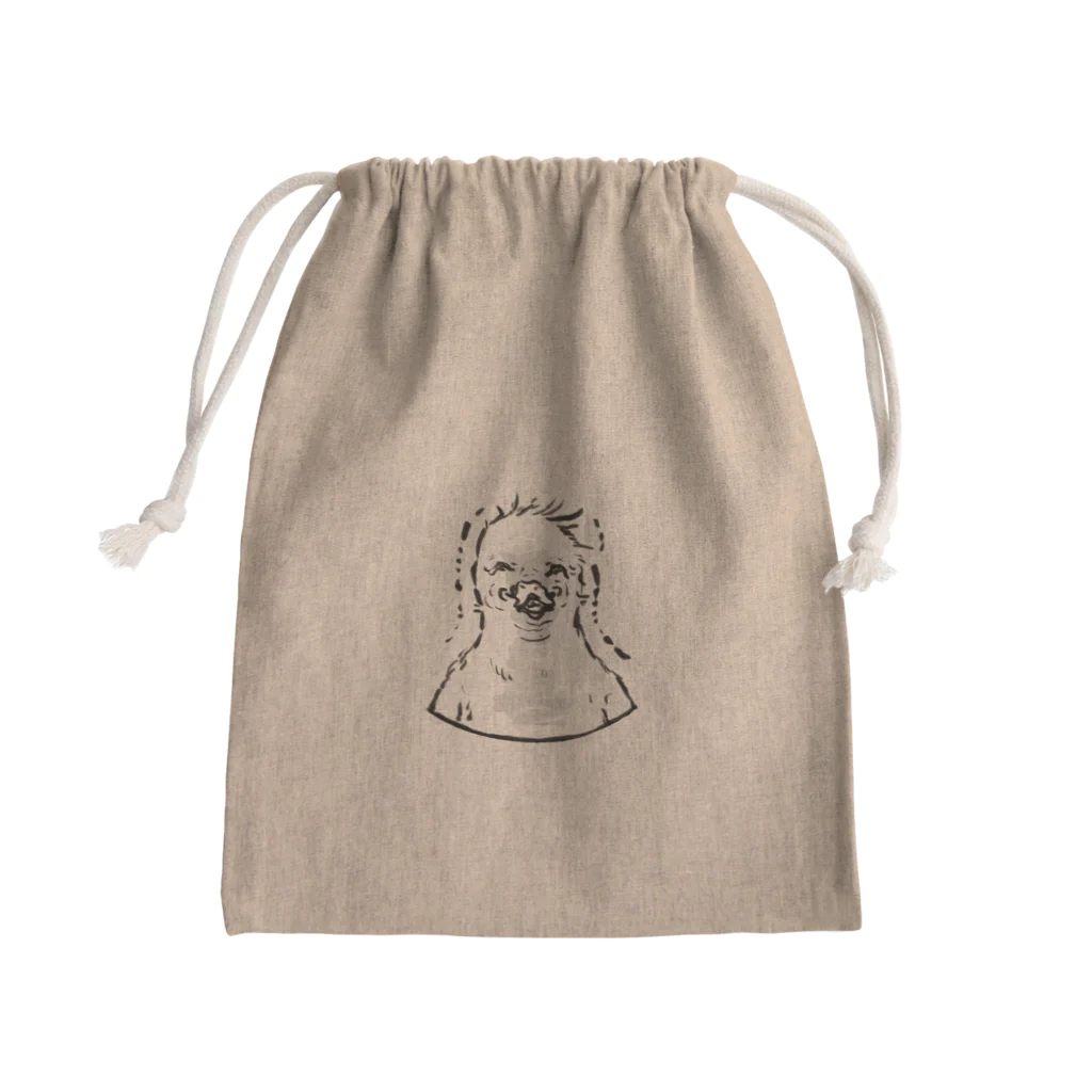 鴨鍋不動産のアヒルさん-ワンポイント悪い顔 Mini Drawstring Bag
