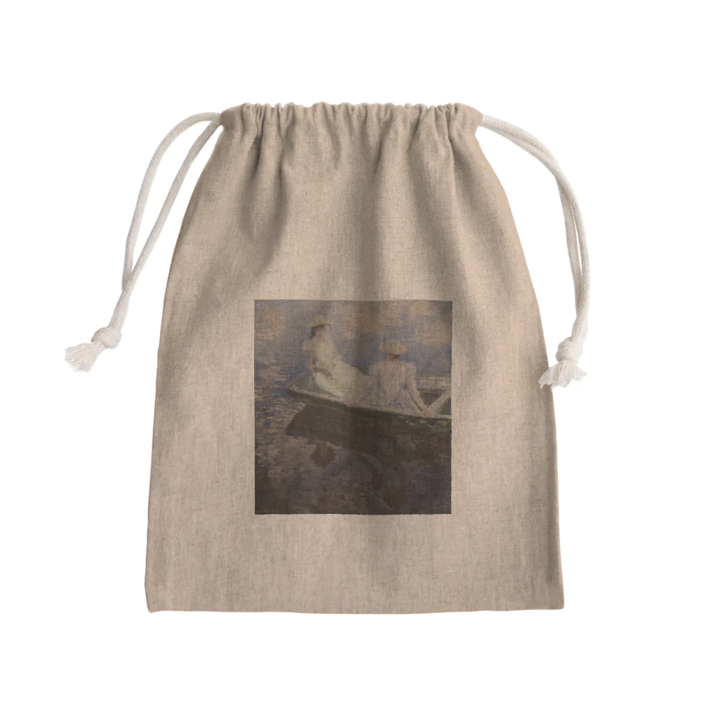 アートTシャツ 名画グッズのクロード・モネの『舟遊び』 Mini Drawstring Bag