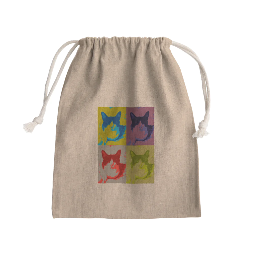 yummyの猫のハチワレ 1 Mini Drawstring Bag