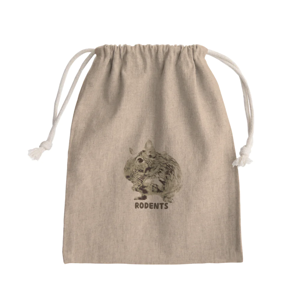 🍎デグーと服と雑貨屋さん🍏のRODENTS 　〜デグーのようなねずみのような〜 Mini Drawstring Bag