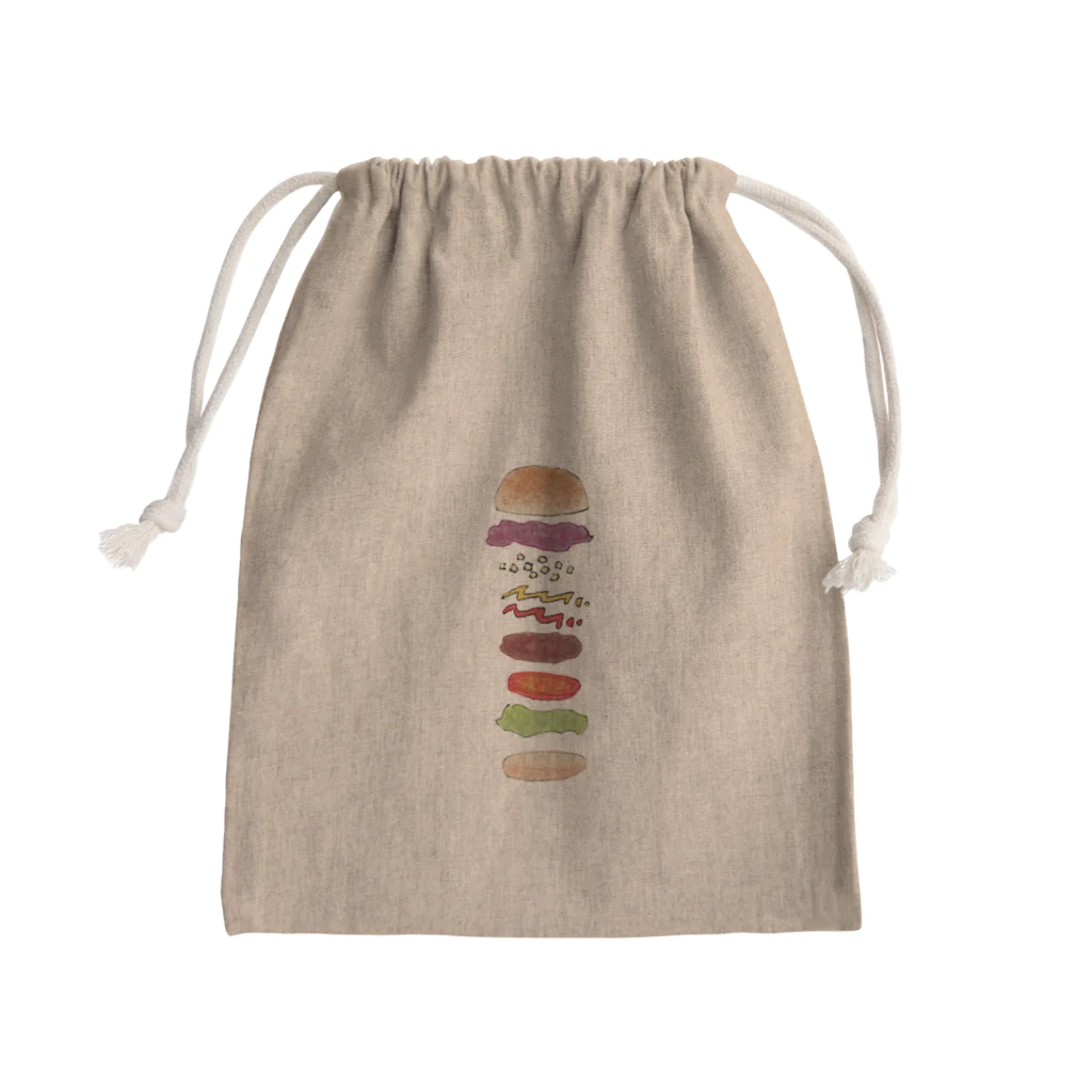 気ままに創作　よろず堂のハンバーガー Mini Drawstring Bag