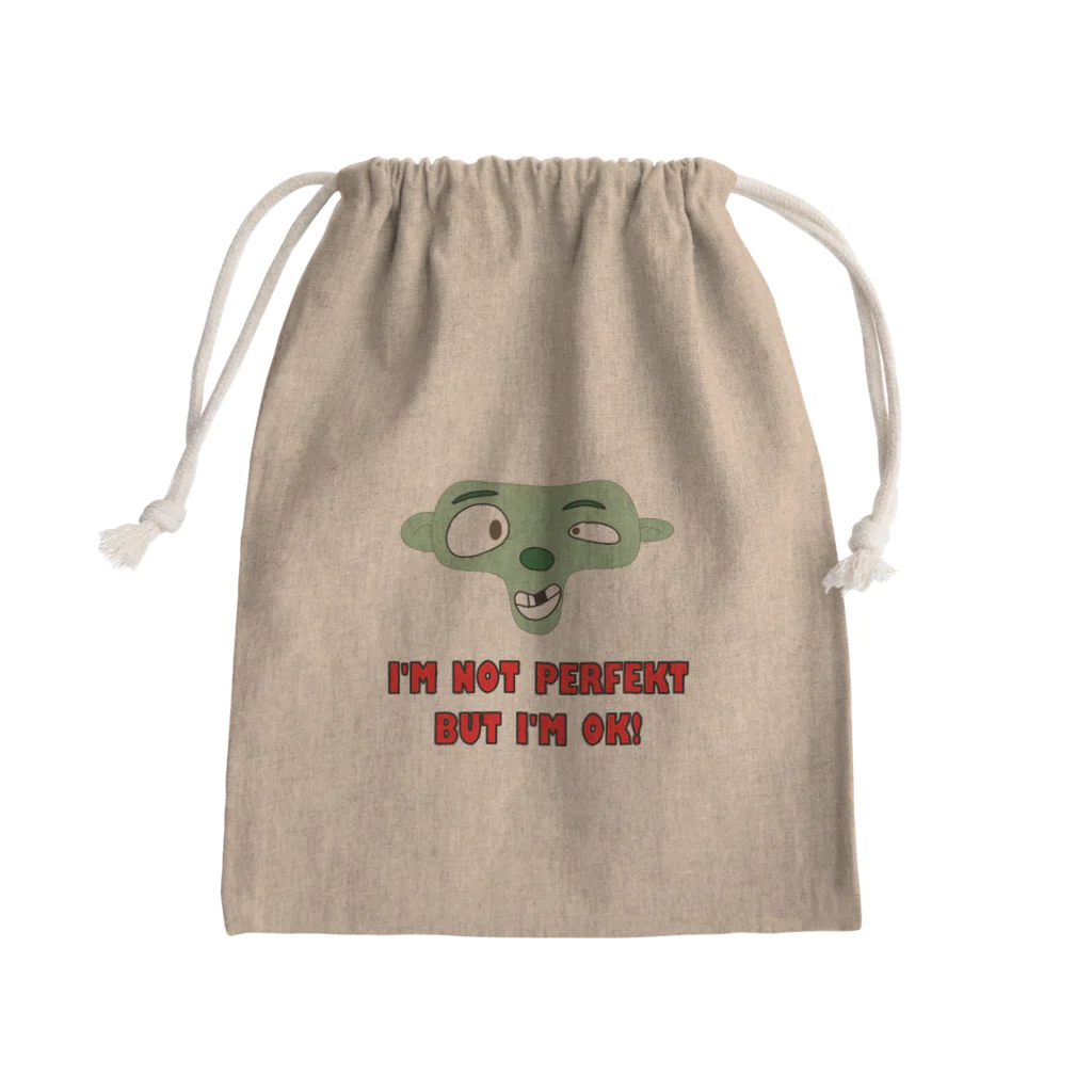 Pat's WorksのI'm not perfekt Mini Drawstring Bag