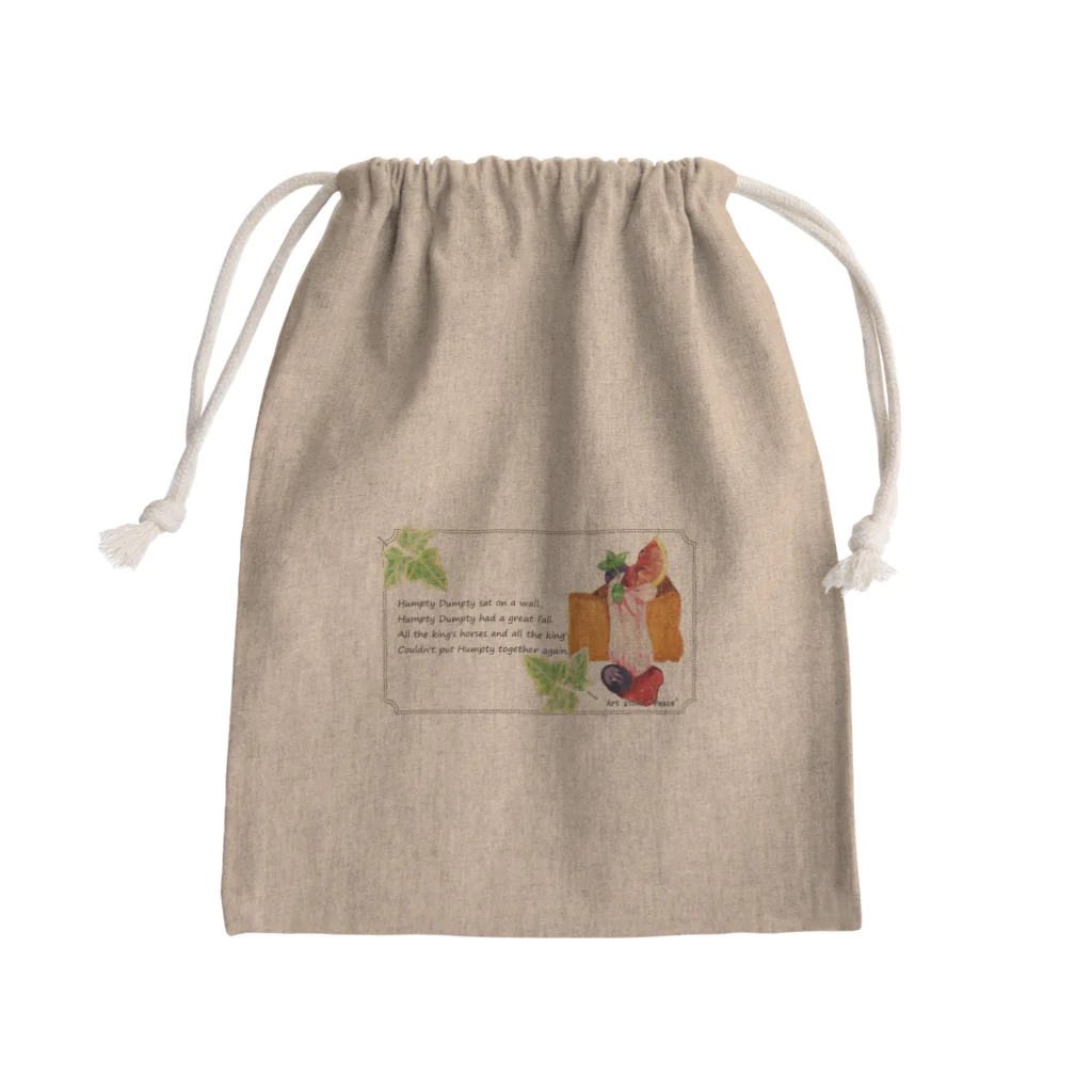 Art store 'Peace' | ぴぃす堂のカボチャケーキ Mini Drawstring Bag