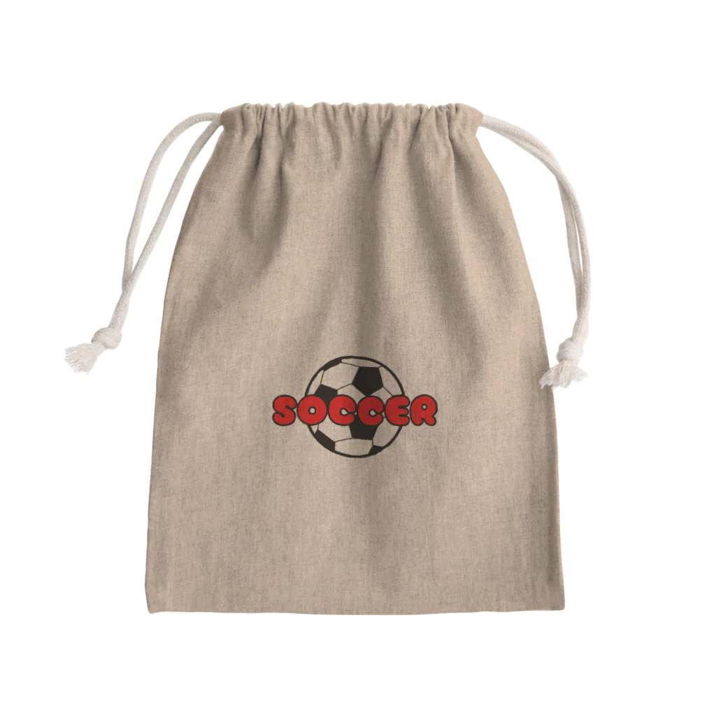 happy_25chanのサッカーボール柄（レッド） Mini Drawstring Bag