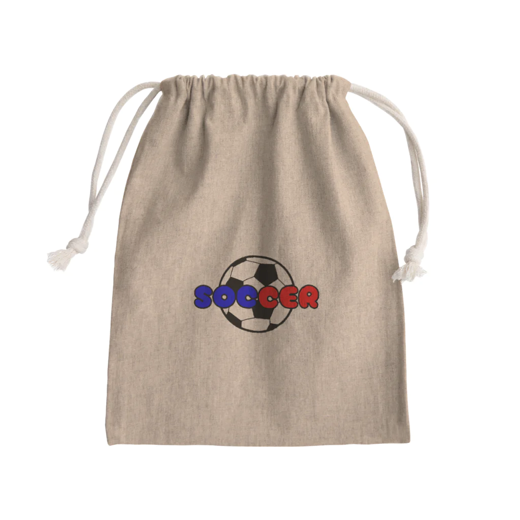 happy_25chanのサッカーボール柄（赤/青） Mini Drawstring Bag