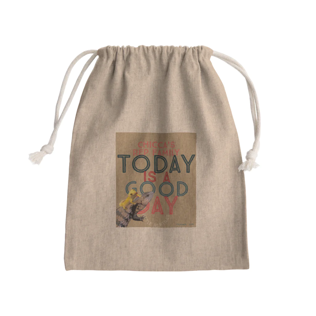 Licca's LickのToday is a good day カカオ&シトラス Mini Drawstring Bag