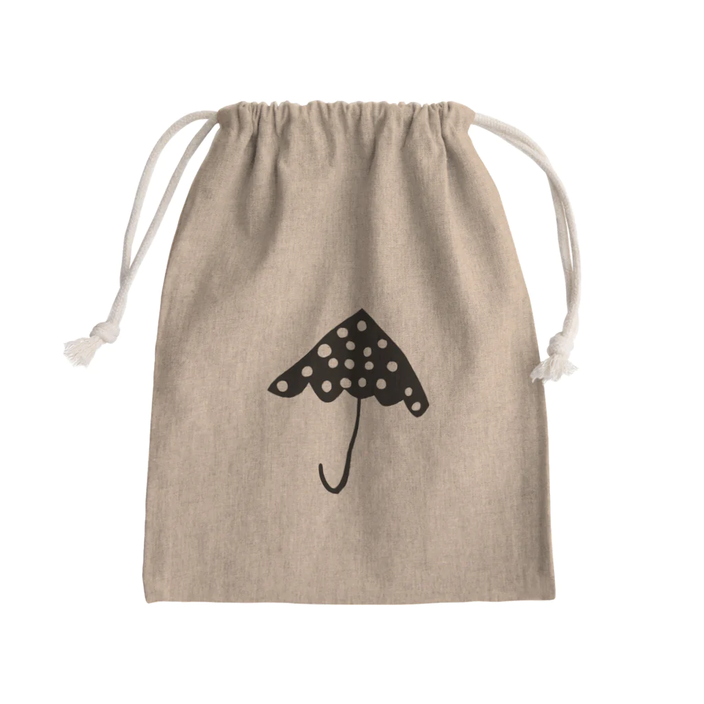 kuralica WAKUWAKU storeのパラソル／黒 Mini Drawstring Bag