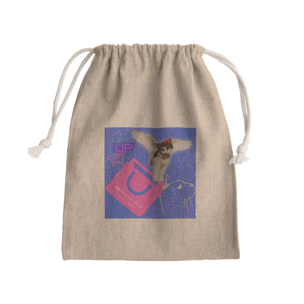 momo_emiのmomo_emi バッグがあればとりあえず入る猫 Mini Drawstring Bag