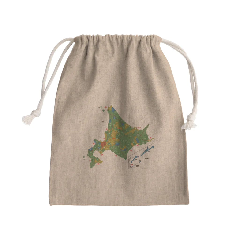 北海道ファンマガジン編集部の北海道179市町村地図 Mini Drawstring Bag