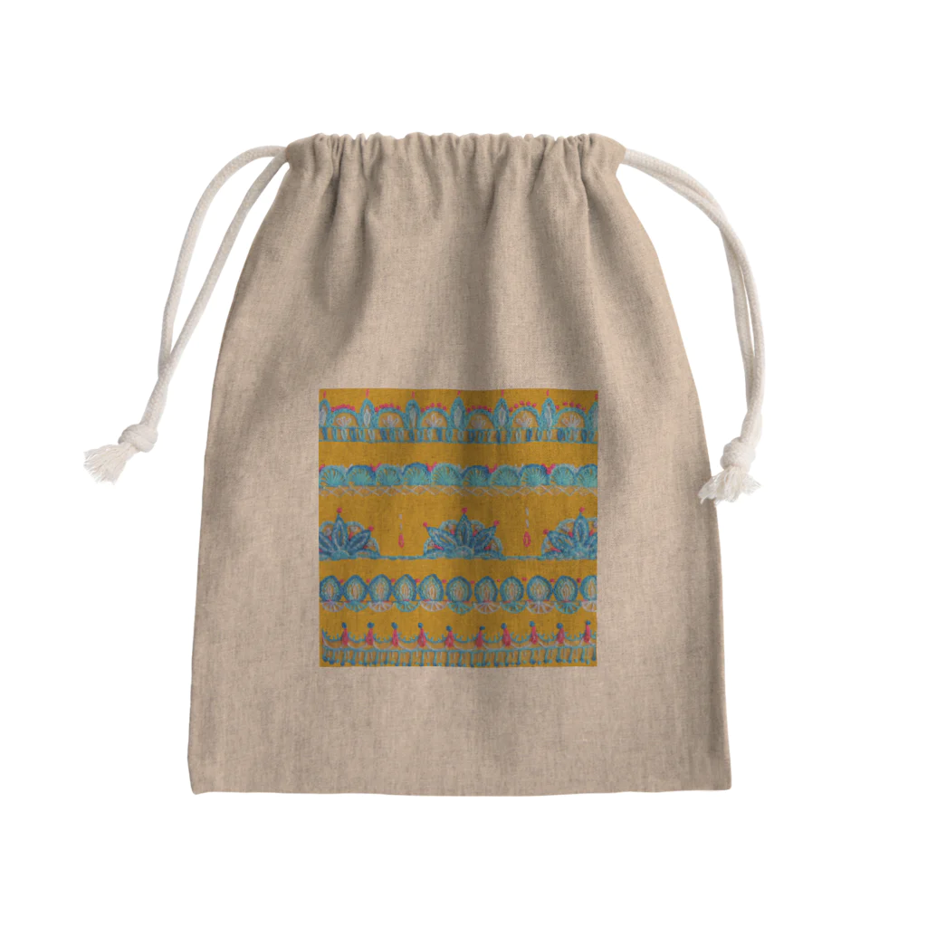 ネルネルテルネのナマステ刺繍 ✺ マスタード Mini Drawstring Bag
