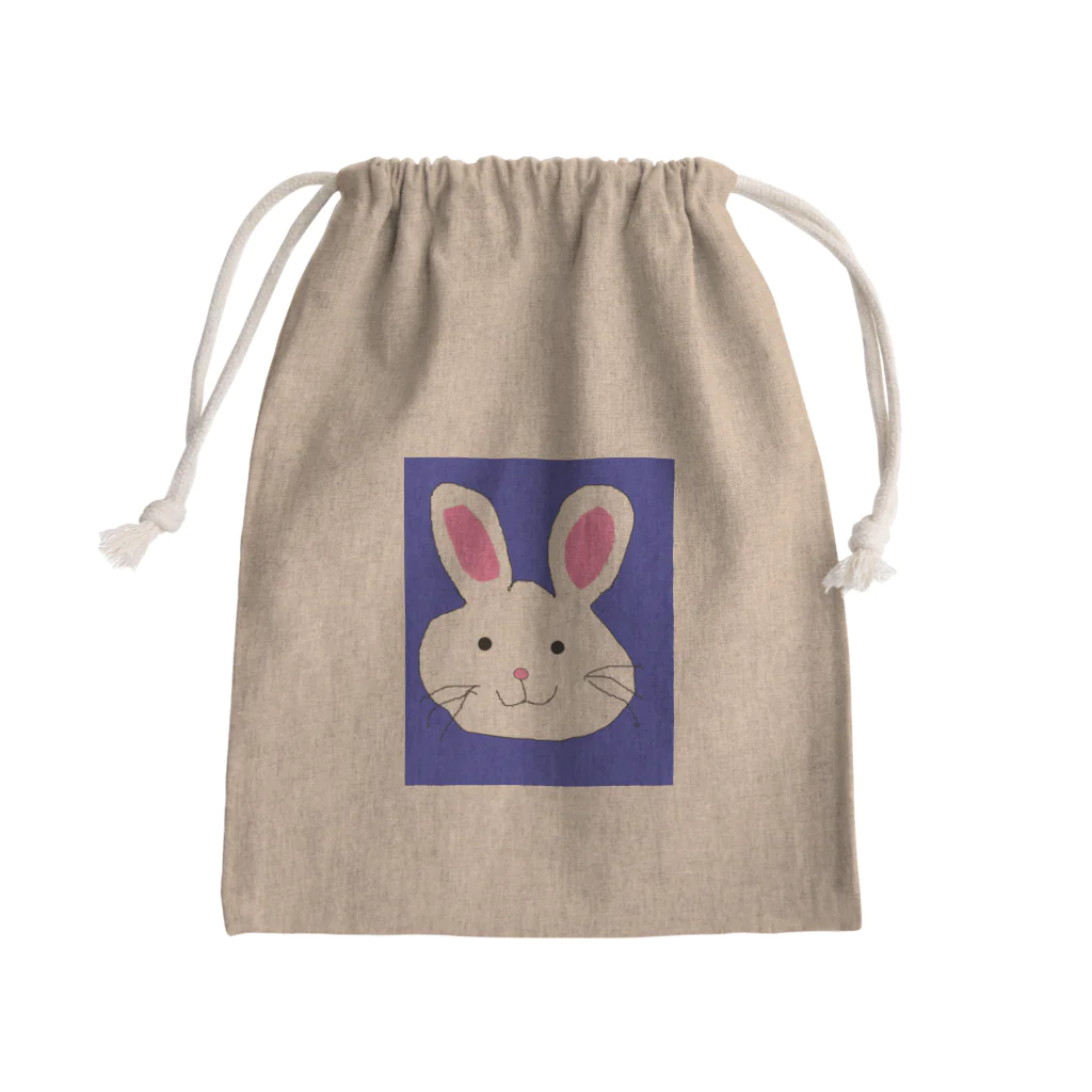 でおきしりぼ子の実験室のてがきうさぎ Mini Drawstring Bag